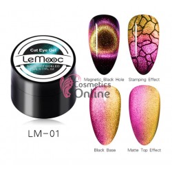 Gel UV / LED LeMooc 9D Cat Eye cu pulbere magnetica Cod 9DLM01